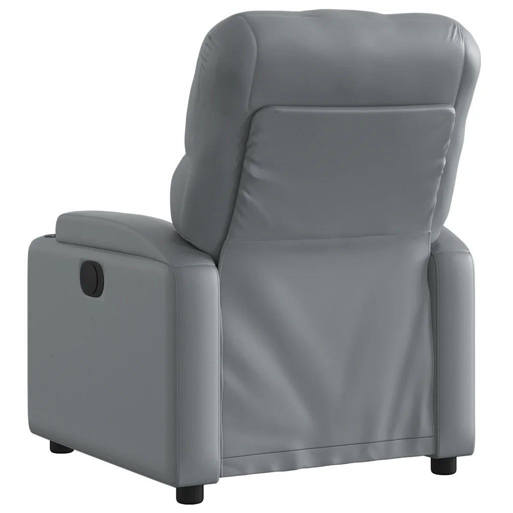 Poltrona | Sedia Relax Reclinabile Grigia in Similpelle
