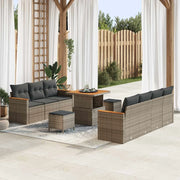 Set Divano da Giardino 10 pcs Grigio polyrattan 3362878