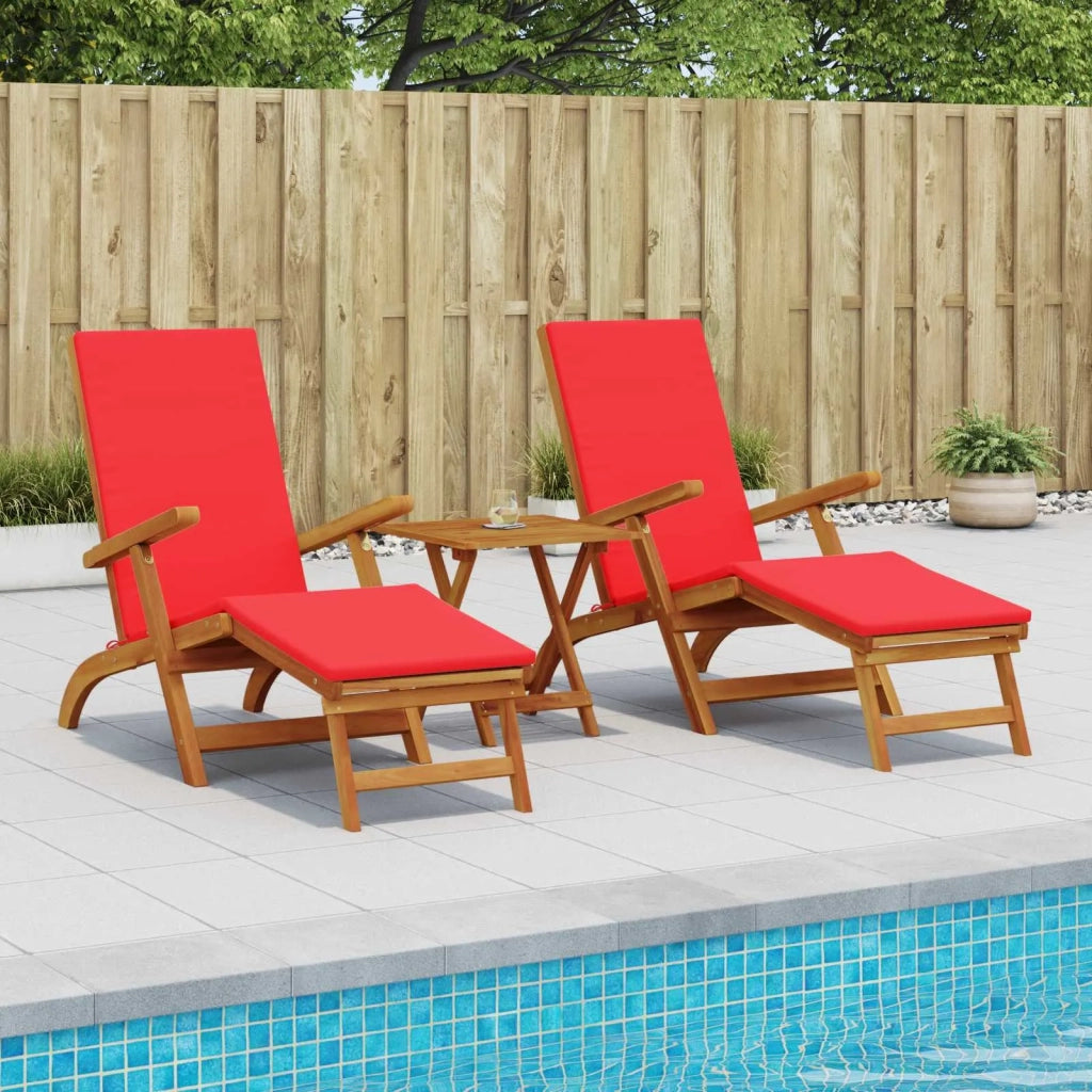 Lettino prendisole reclinabile e pieghevole 2 pcs Rosso 42025011