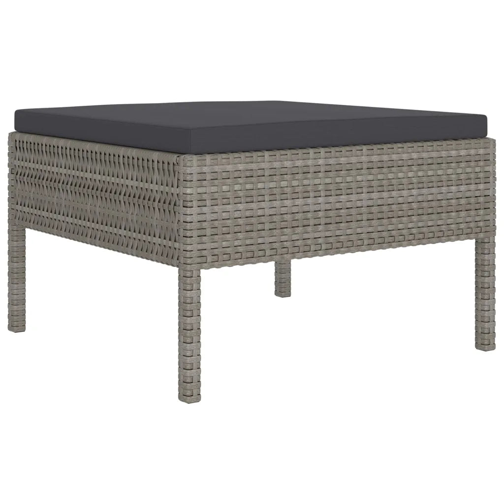 Set Divani da Giardino 8 pz con Cuscini in Polyrattan Grigio 3094422