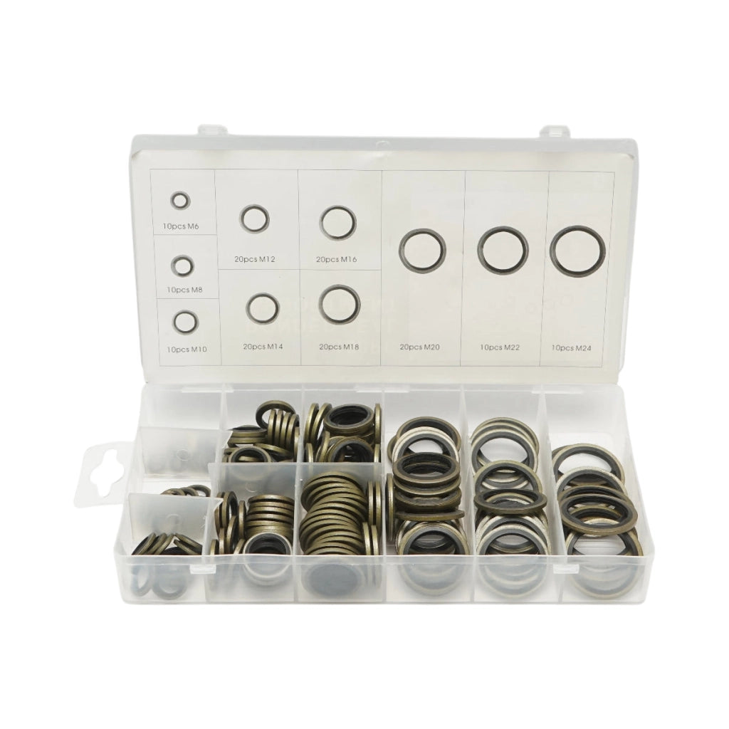 Kit guarnizioni metalliche con gomma M6-M24 150 pezzi