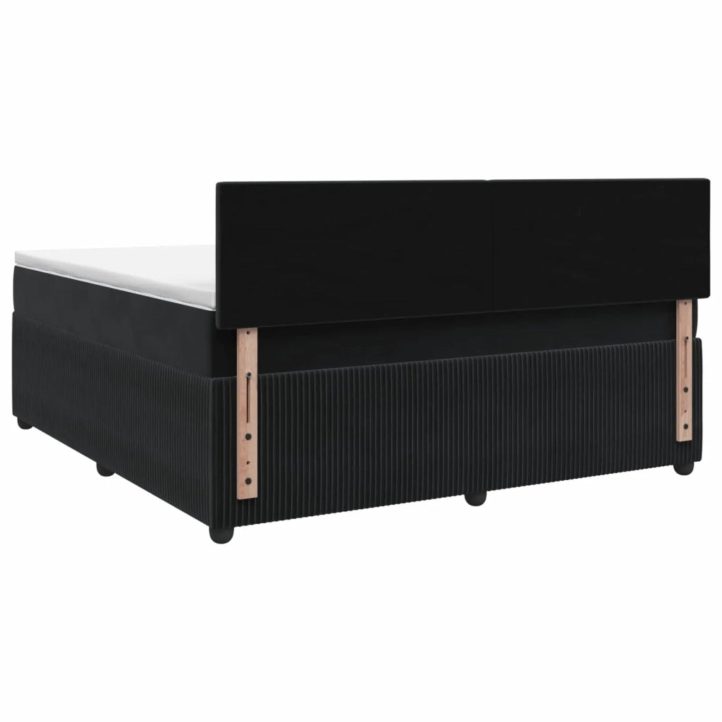 Letto box spring con materasso Nero 140 x 190 cm Velluto 3451675