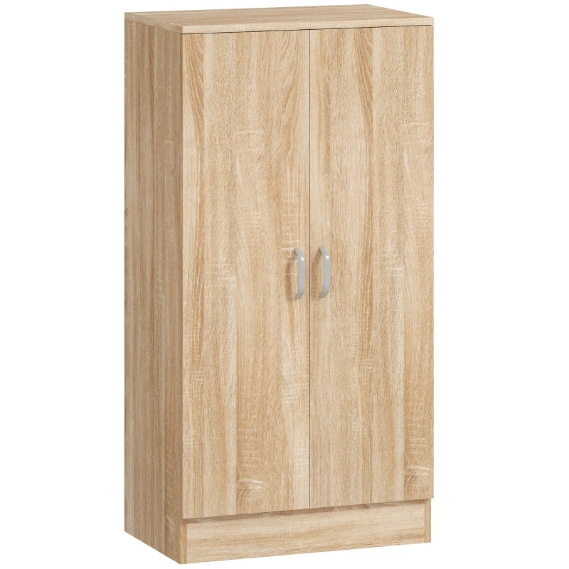 Mobile porta scarpe con 2 ante, 6 ripiani regolabili, chiusura soft-close, 14 paia, legno naturale