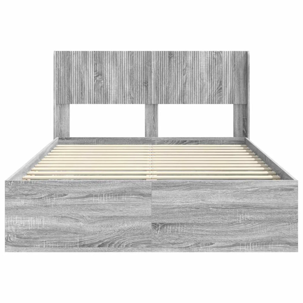 Struttura del letto con stoccaggio e testata Sonoma grigio 3414216