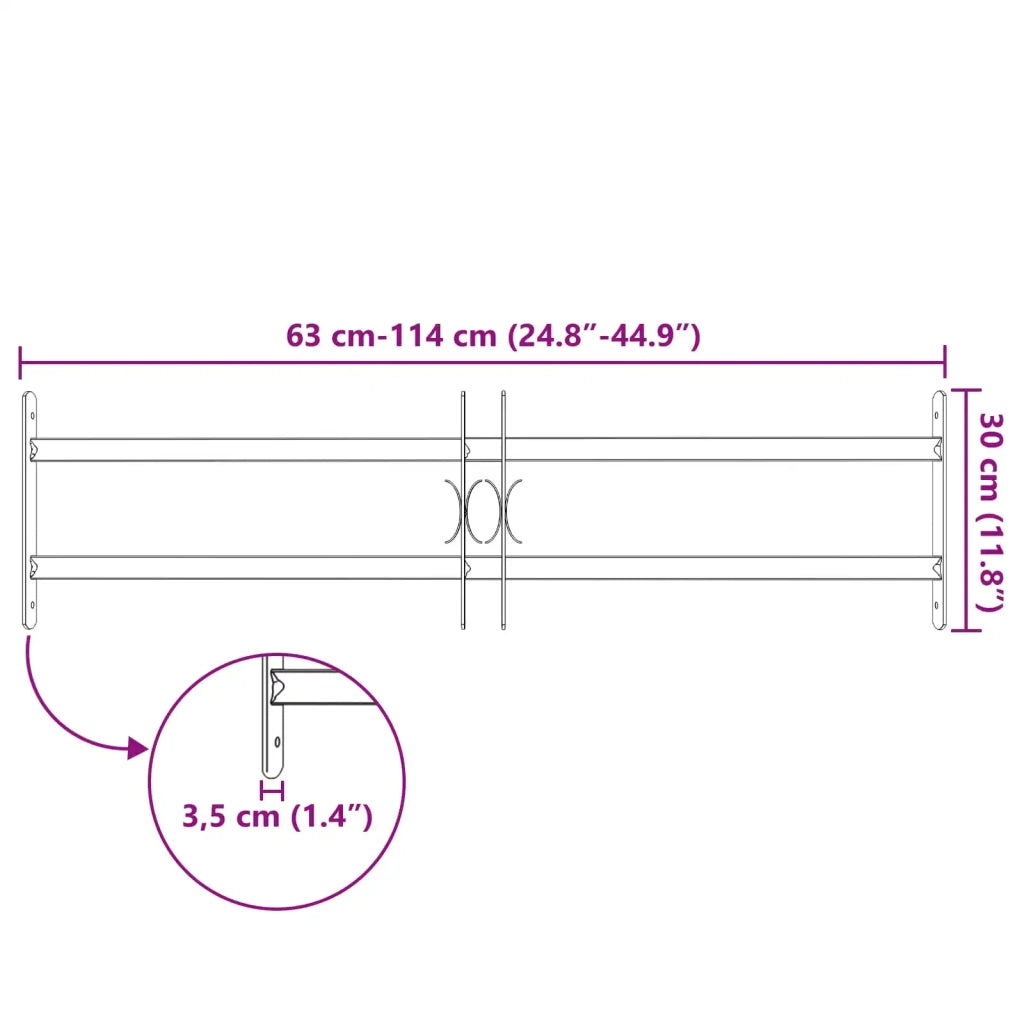 Griglia di Sicurezza per Finestre con 2 Traverse 3 pcs 42031283