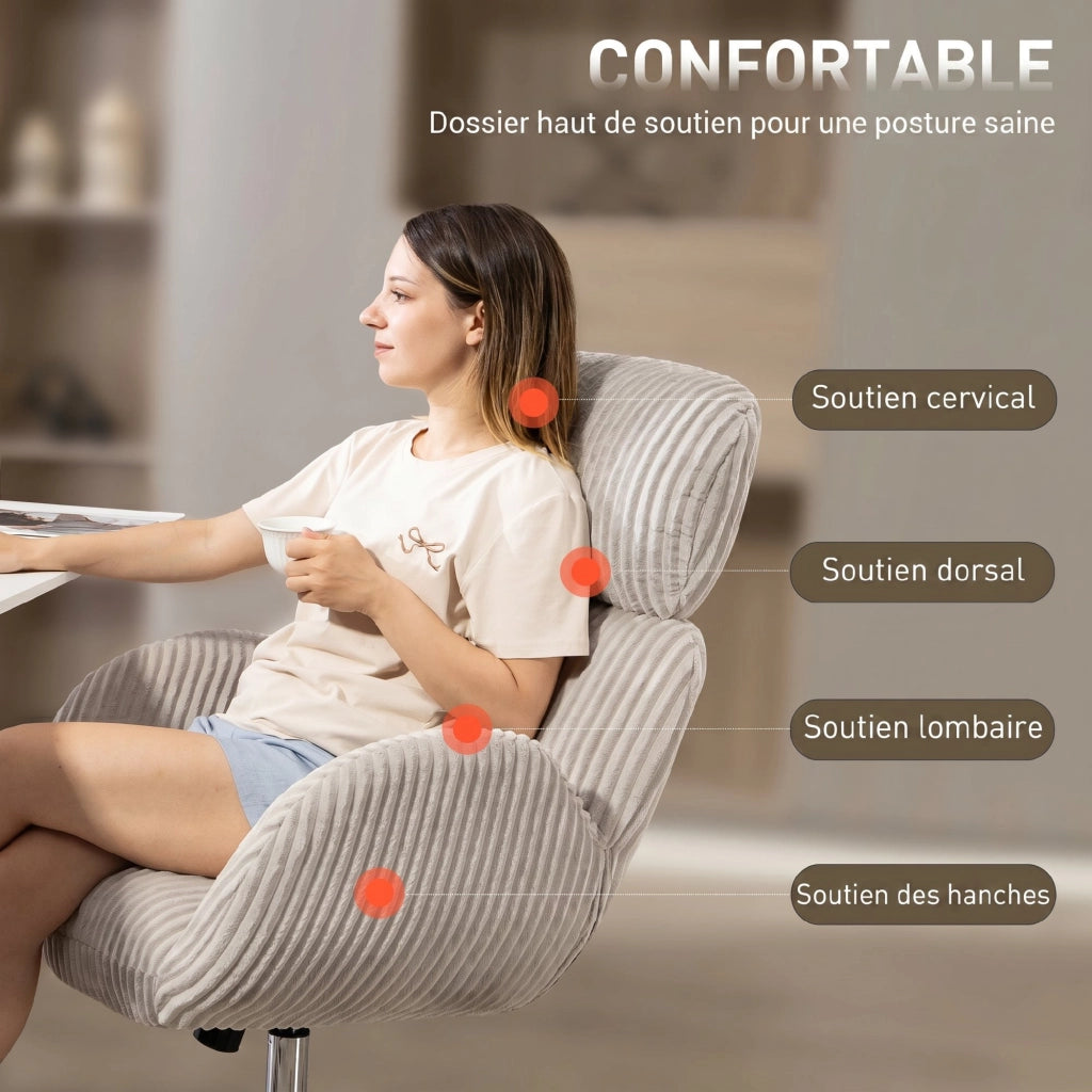 Sedia da ufficio ergonomica in velluto ¨C Minimal ¨C Grigio