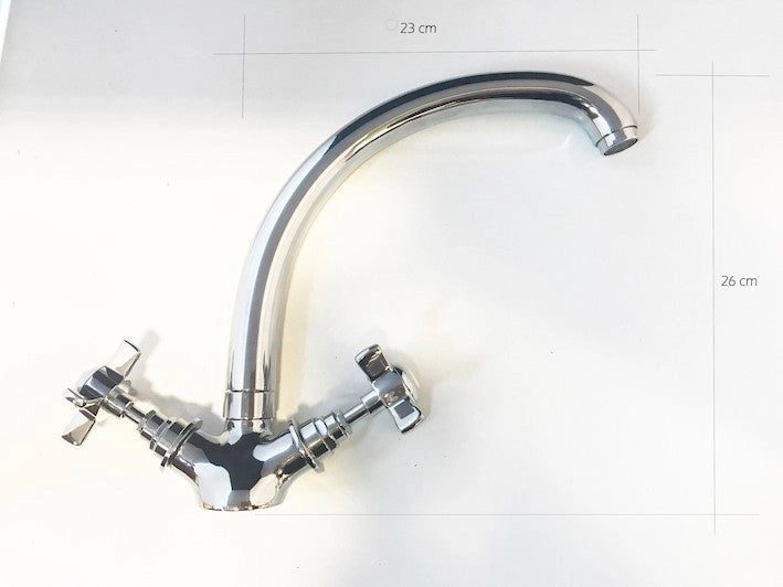 Rubinetto cucina lavabo cromato maniglie stella retro