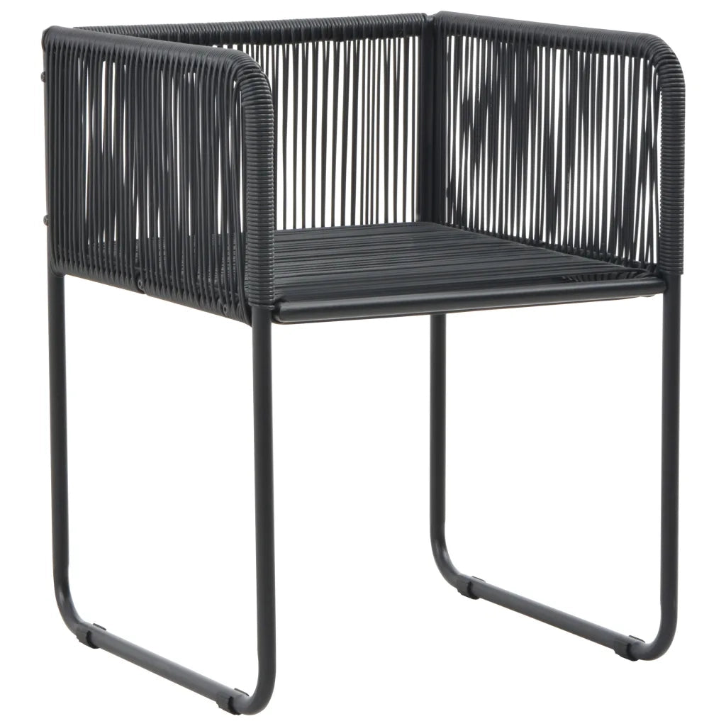 Sedie da Esterni 6 pz con Cuscini in Polyrattan Nere 313108