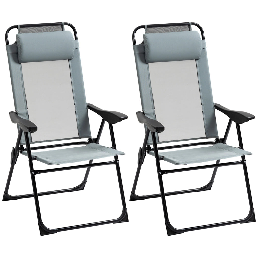 Sedia da giardino pieghevole con braccioli e schienale regolabile ¨C Minimal ¨C Grigio