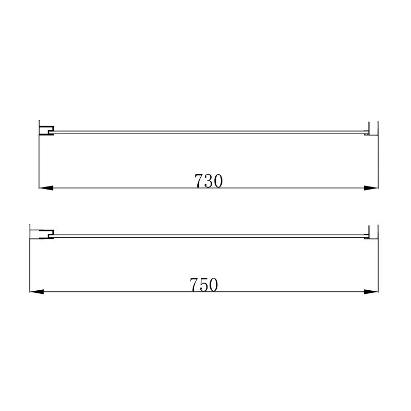 Lato Fisso 73-75x185h 4mm Cromato - Volta