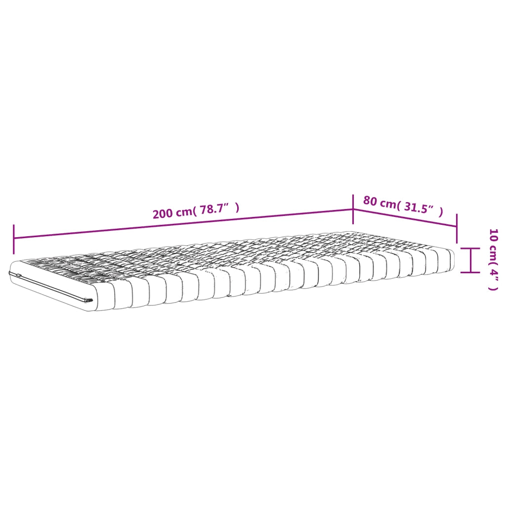 Materassi in Schiuma 2 pz Bianchi 80x200cm 7 Zone Durezza 20 ILD