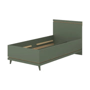 Letto bambino NOKI – 100x200 cm verde e legno – Stile scandinavo