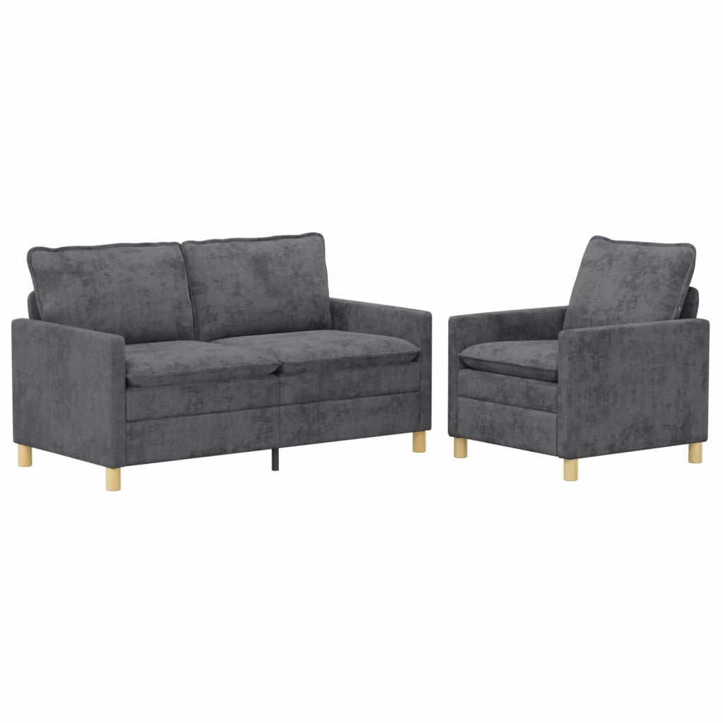 Set di divani 2 pcs Grigio Scuro Poliestere 3417091