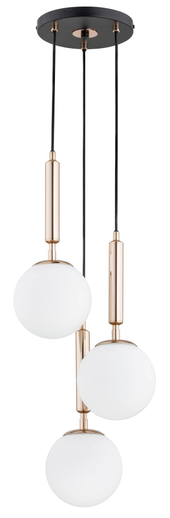 Lampadario a sospensione Alfa VOLDA nero Ø28 3xE14