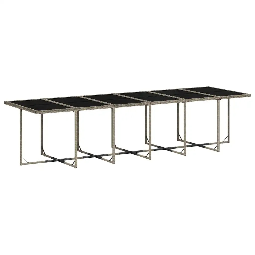 Set da Pranzo da Giardino 17pz con Cuscini Grigio in Polyrattan 3211244
