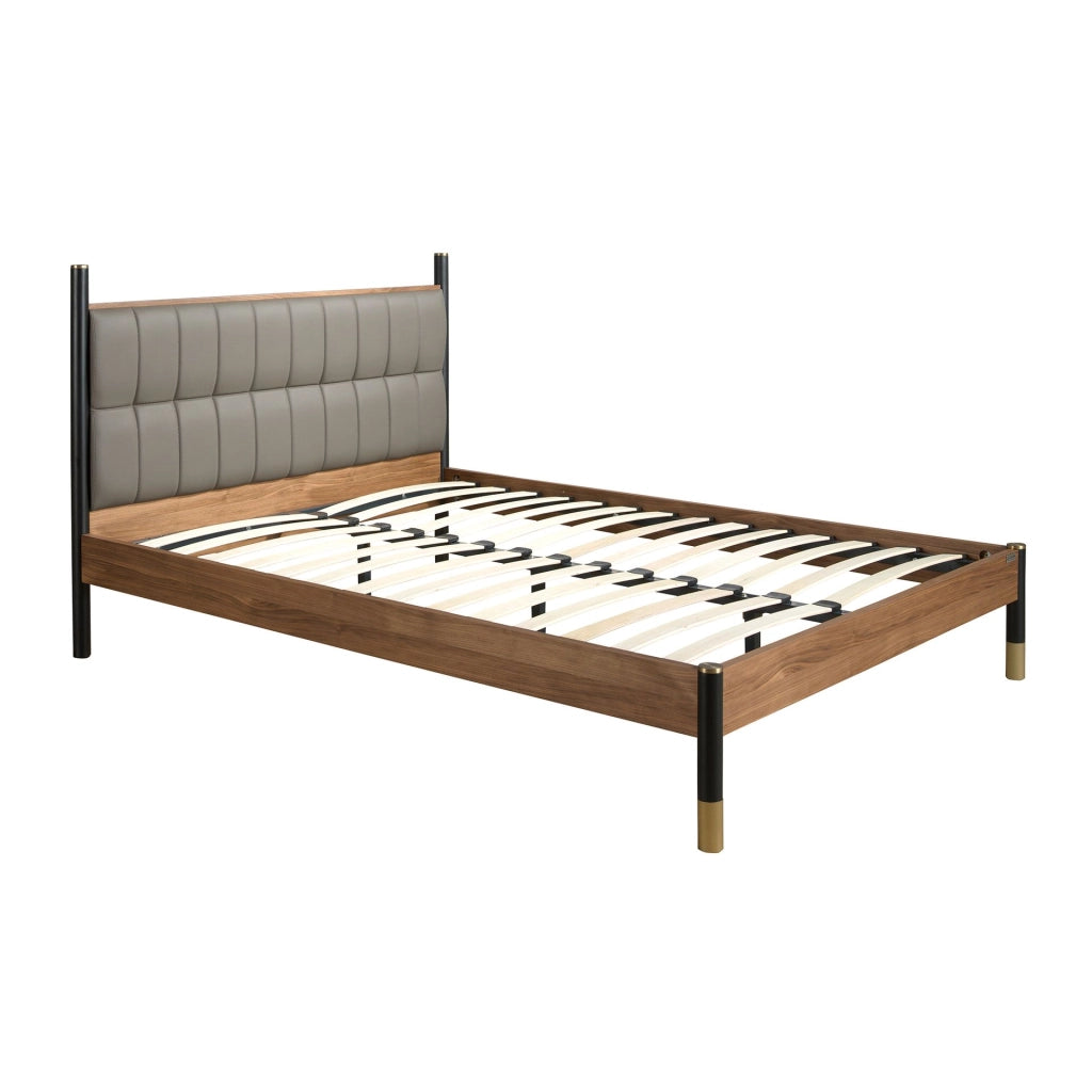 Letto in similpelle grigio scuro