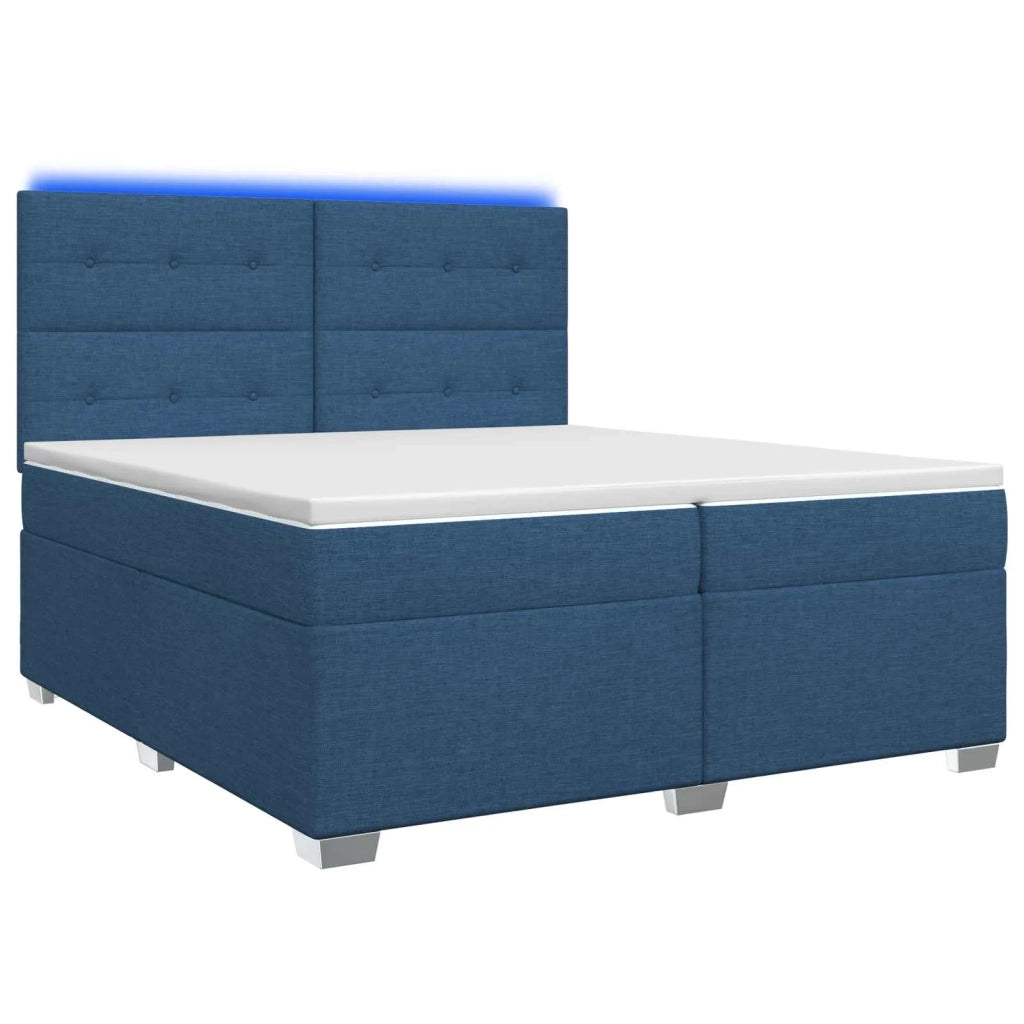 Letto box spring con materasso Blu 200 x 200 cm Tessuto 3454956