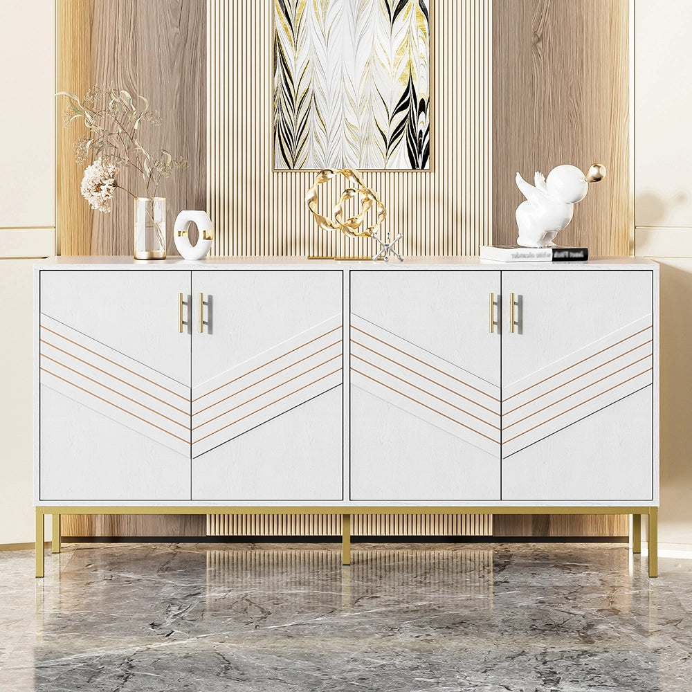 Buffet - Xylo - 4porte MDF bianco/oro regolabile