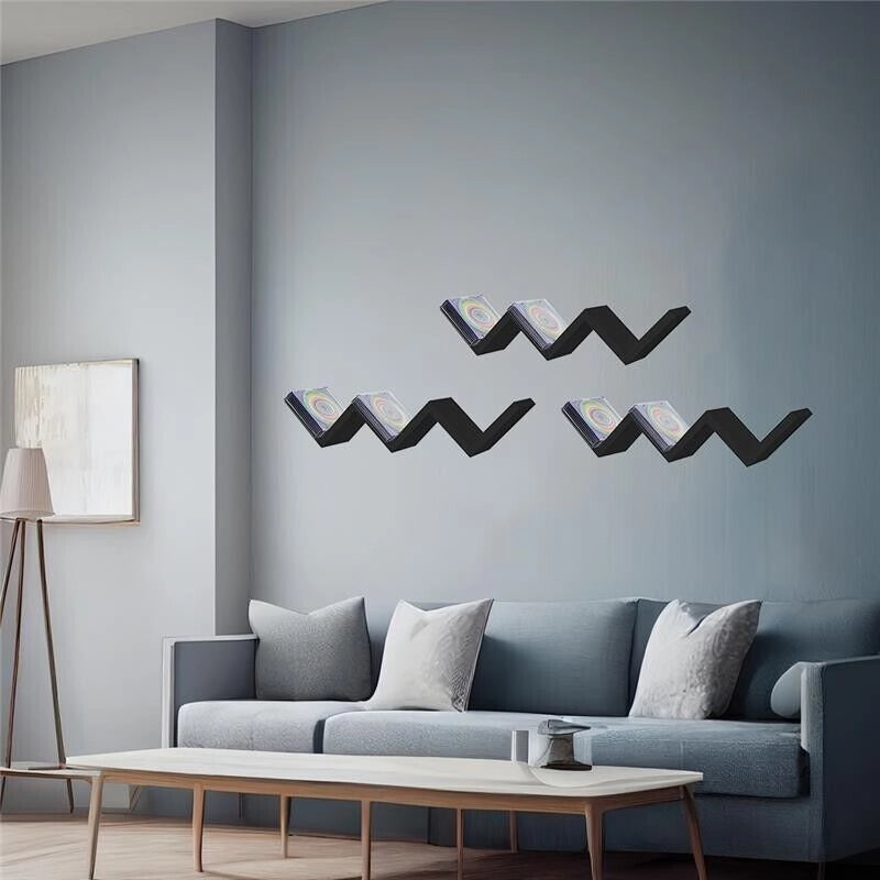 MENSOLA ZIG ZAG DIMENSIONI 59X12X12 CM IN COLORE NERO