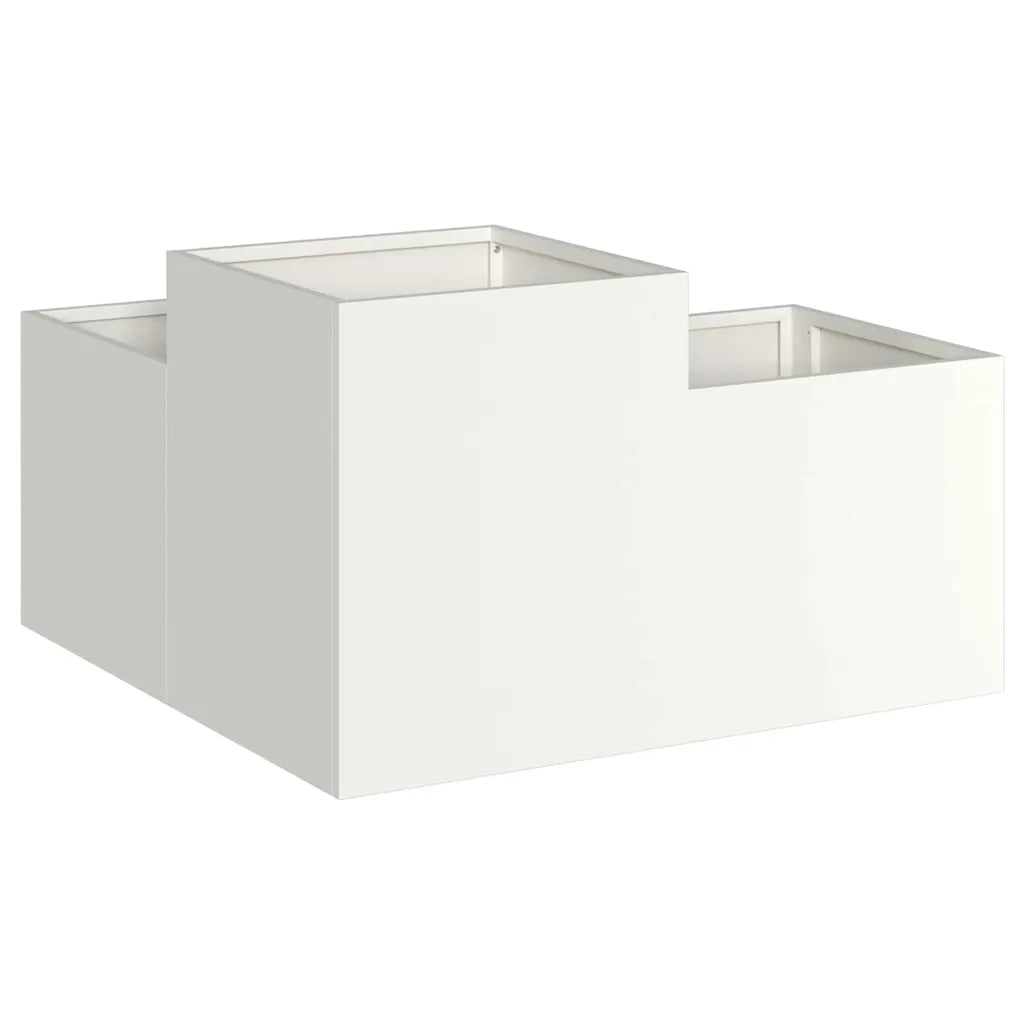 Vaso da giardino Bianco 100 x 100 x 48 cm Acciaio