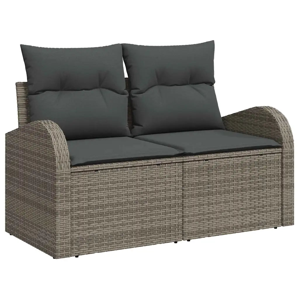 Set Divano da Giardino 11 pcs Grigio polyrattan