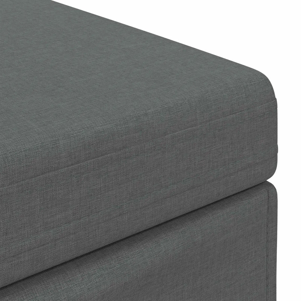 Pouf Grigio scuro Tessuto e Legno Ingegnerizzato 876774