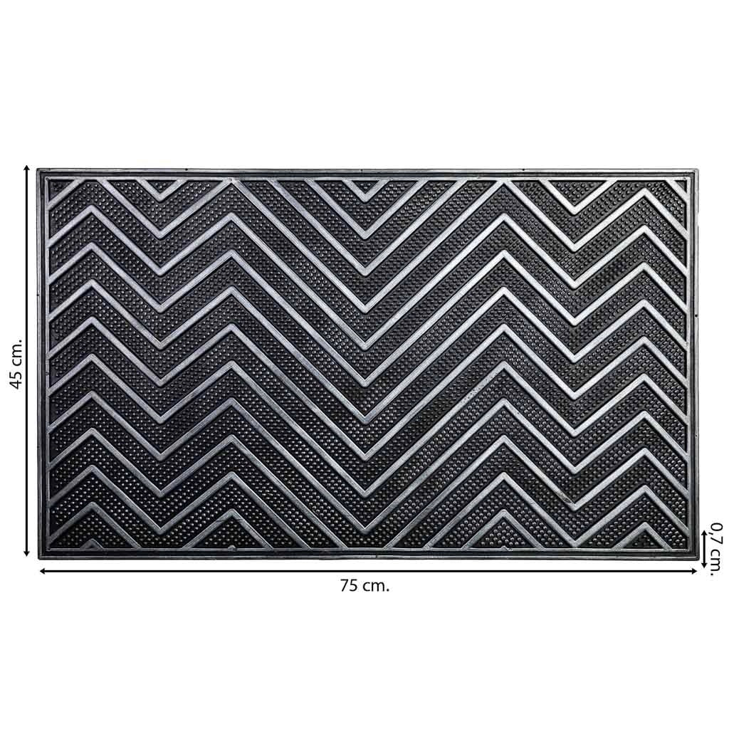 Zerbino in gomma nera 45x75x0,7