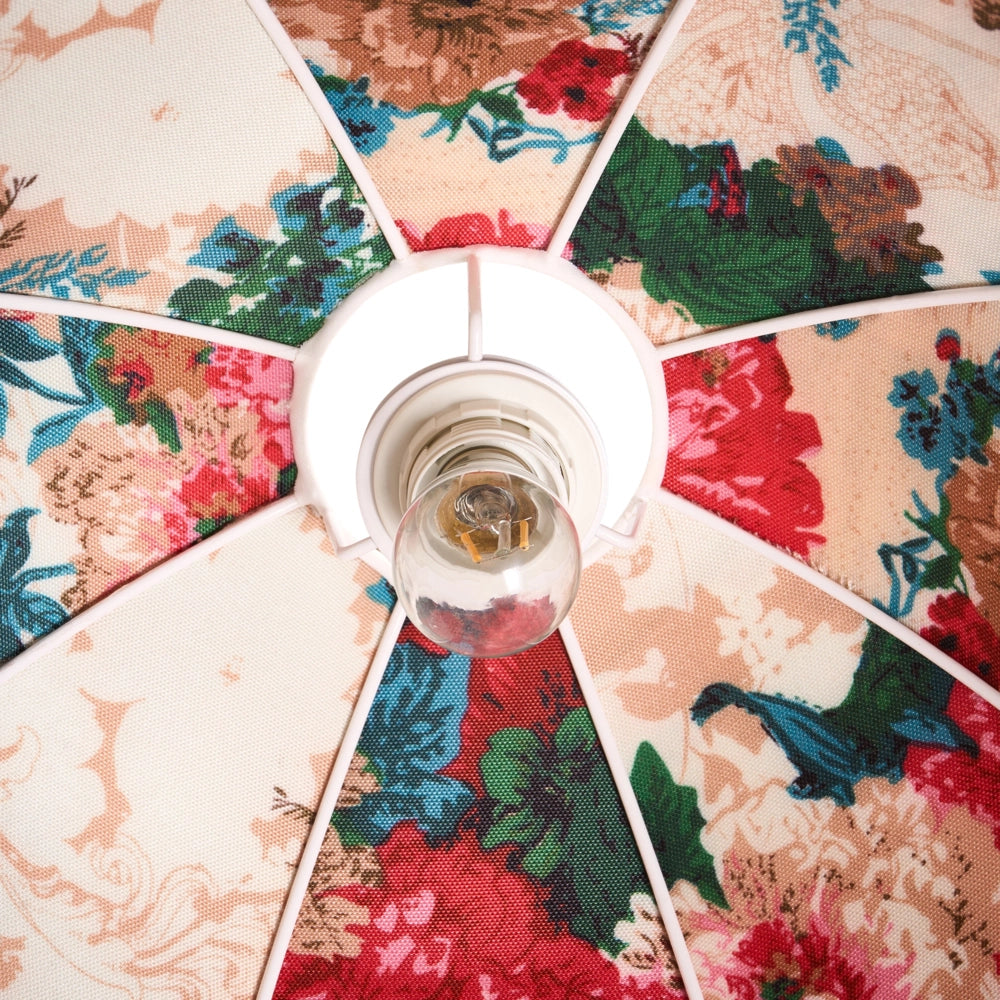 Lampada a sospensione con frange Tessuto beige illuminazione Retro Vintage
