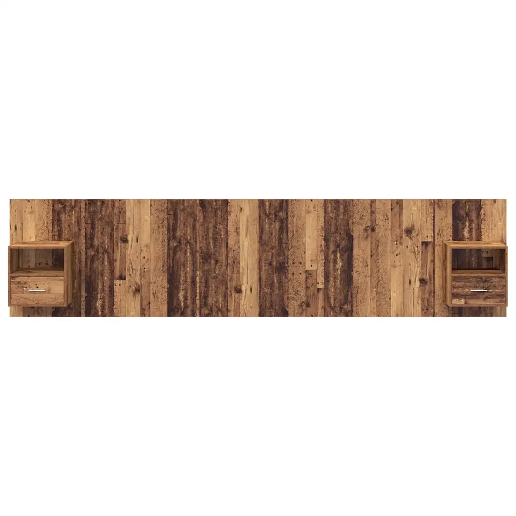 Testata con Comodino 3 pcs Legno vecchio Legno multistrato 3415827