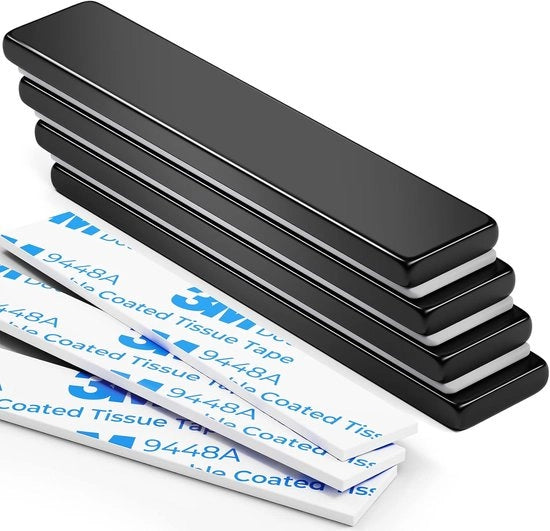 Magnetodi neodimio - versatile e potente - 4 pezzi - nero - 60x10x3 mm
