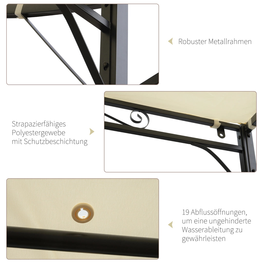 Gazebo con tetto apribile 3x2.5m ¨C Minimal ¨C crema
