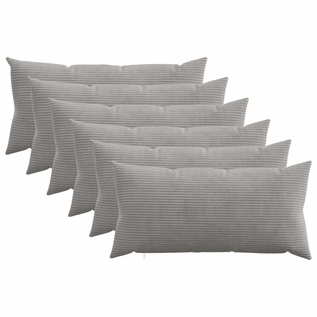 Federa 6 pcs HEERLEN Grigio Chiaro 40 x 80 cm corduroy 909902