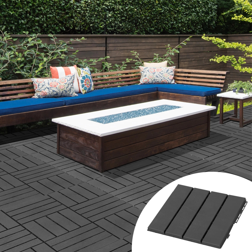 Piastrelle per terrazzo 30x30 cm 9 pezzi ¨C Minimal ¨C nero