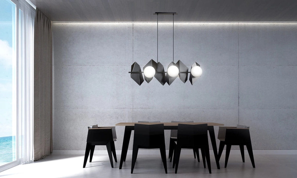 Lampadario Emibig Drifton 6 Nero 6xE14 regolabile max100cm
