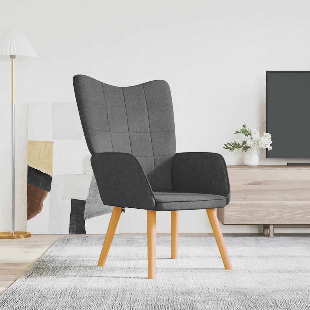 Poltrona Relax | Sedia Relax Grigio Scuro in Tessuto