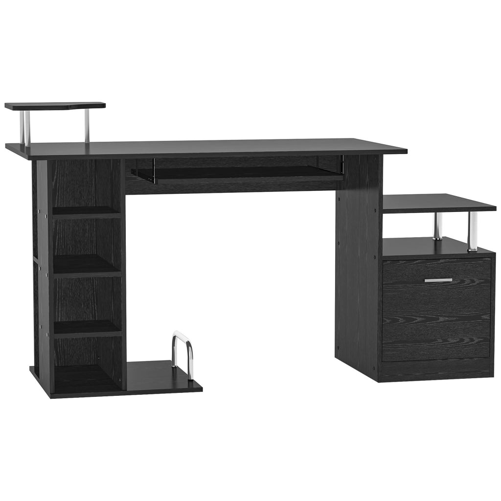 Scrivania con 6 cassetti e ripiani ¨C Minimal ¨C 152x60x88 cm nero