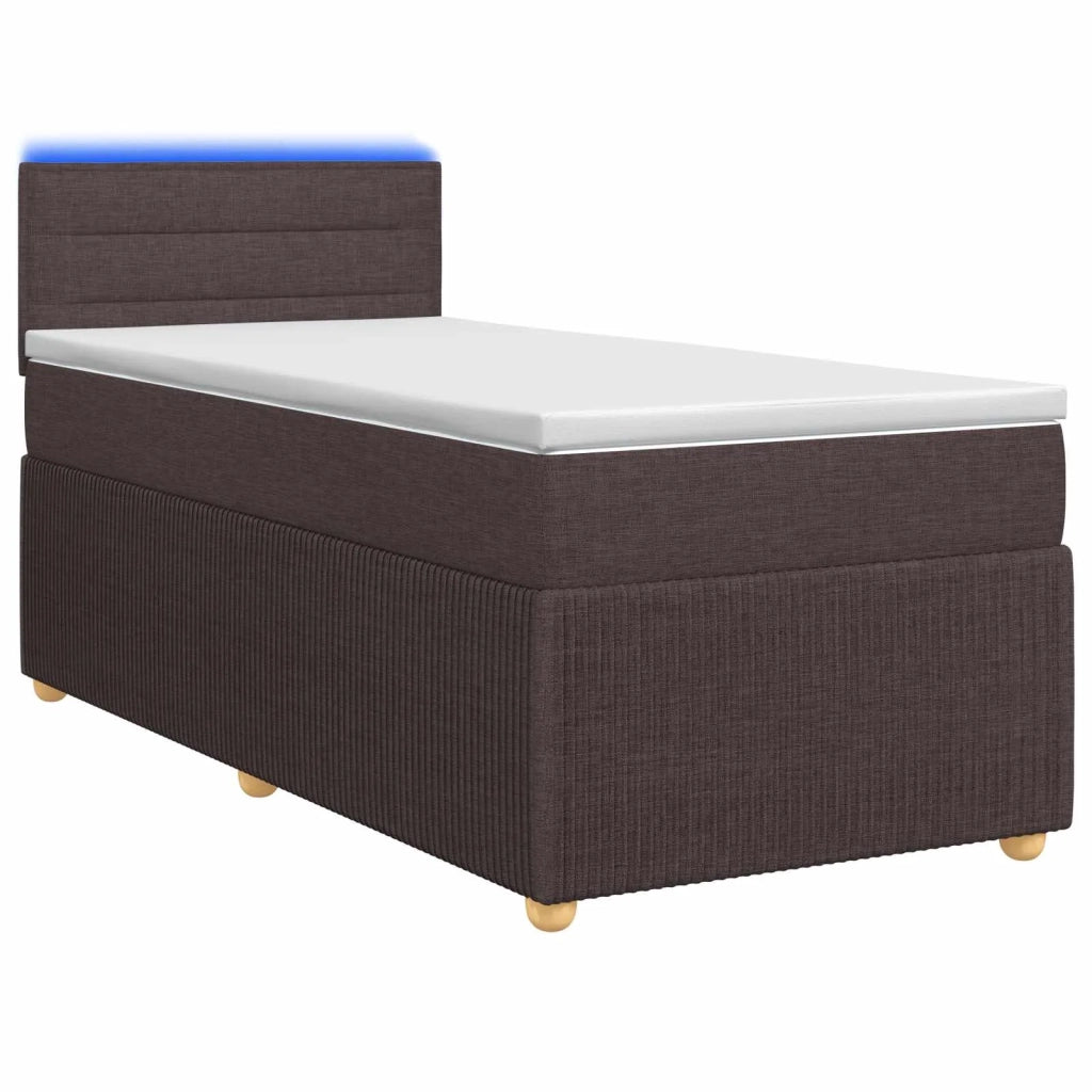 Letto box spring con materasso Marrone Scuro 90 x 200 cm 3452837