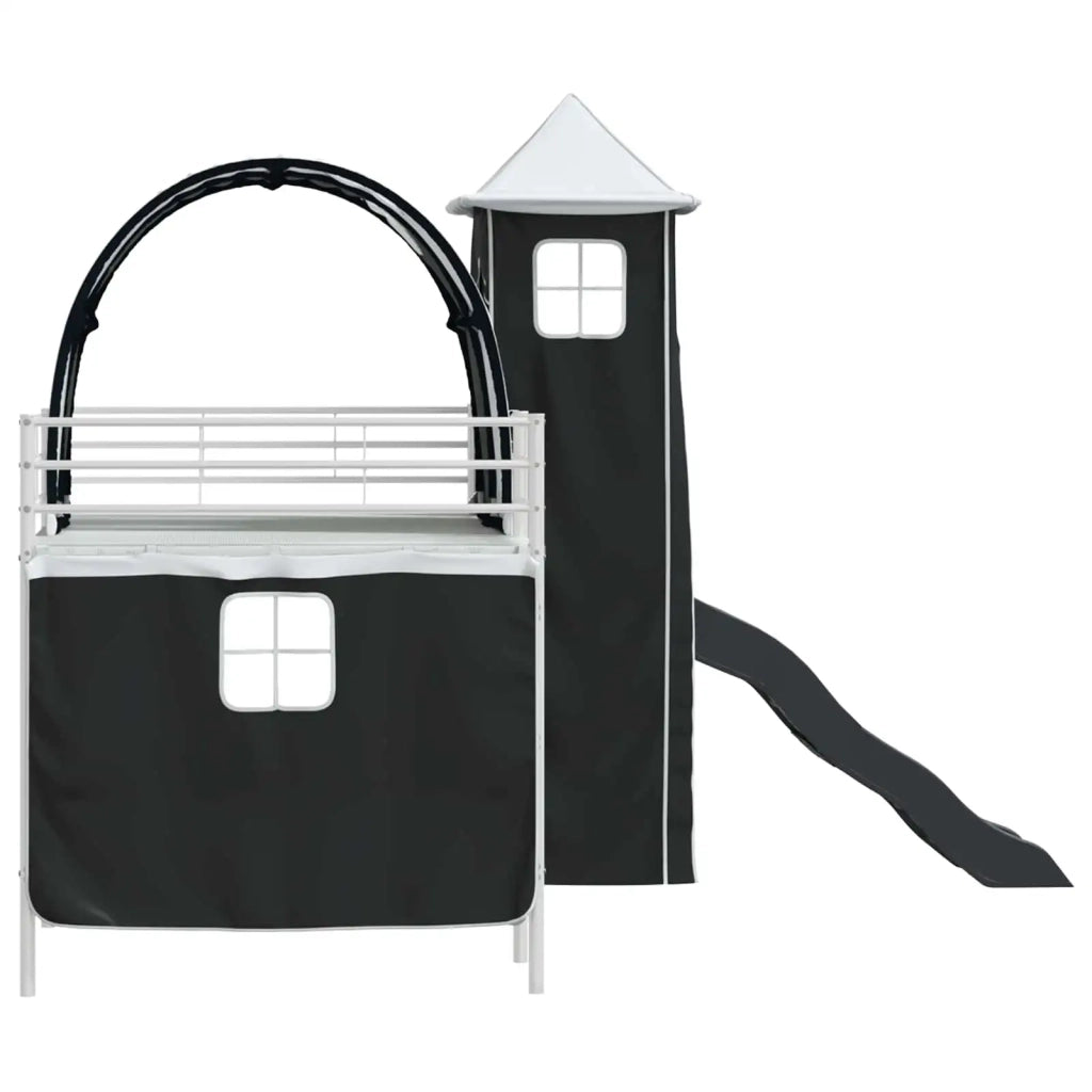 Struttura del letto loft per bambini-Giroletto per bambini Bianco e Nero 107 x 200 cm 290967