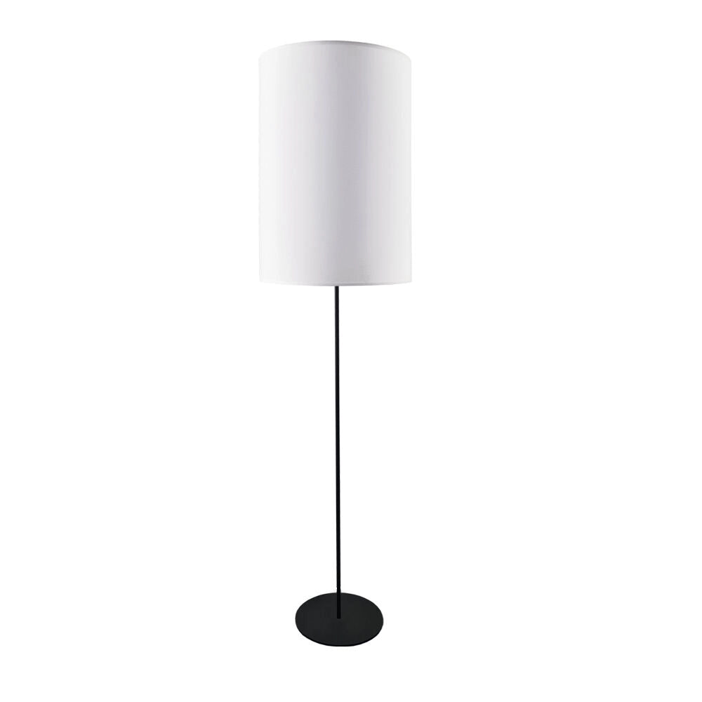 Lampada da terra Lamego nera paralume bianco 170cm E27 Shilo
