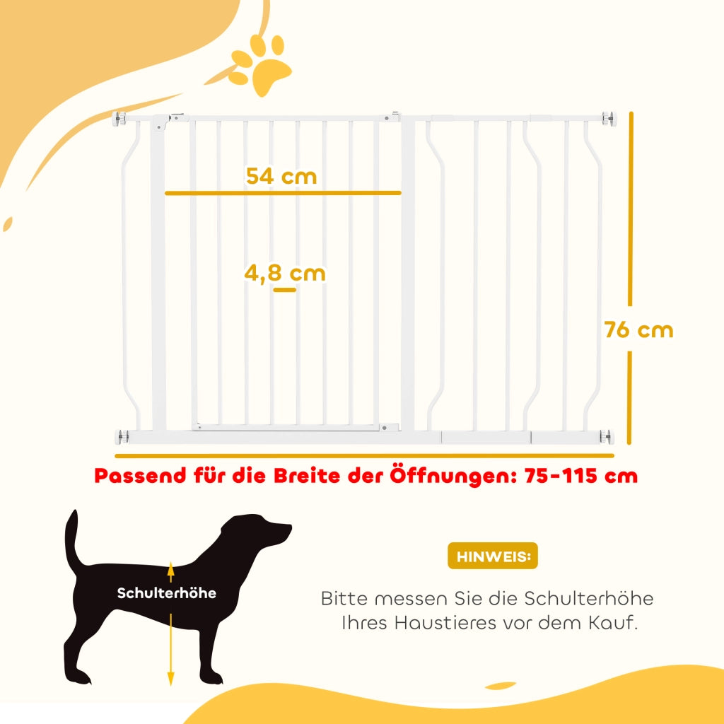 Cancello per Cani ¨C zephmum ¨C Bianco 75-115x76 cm