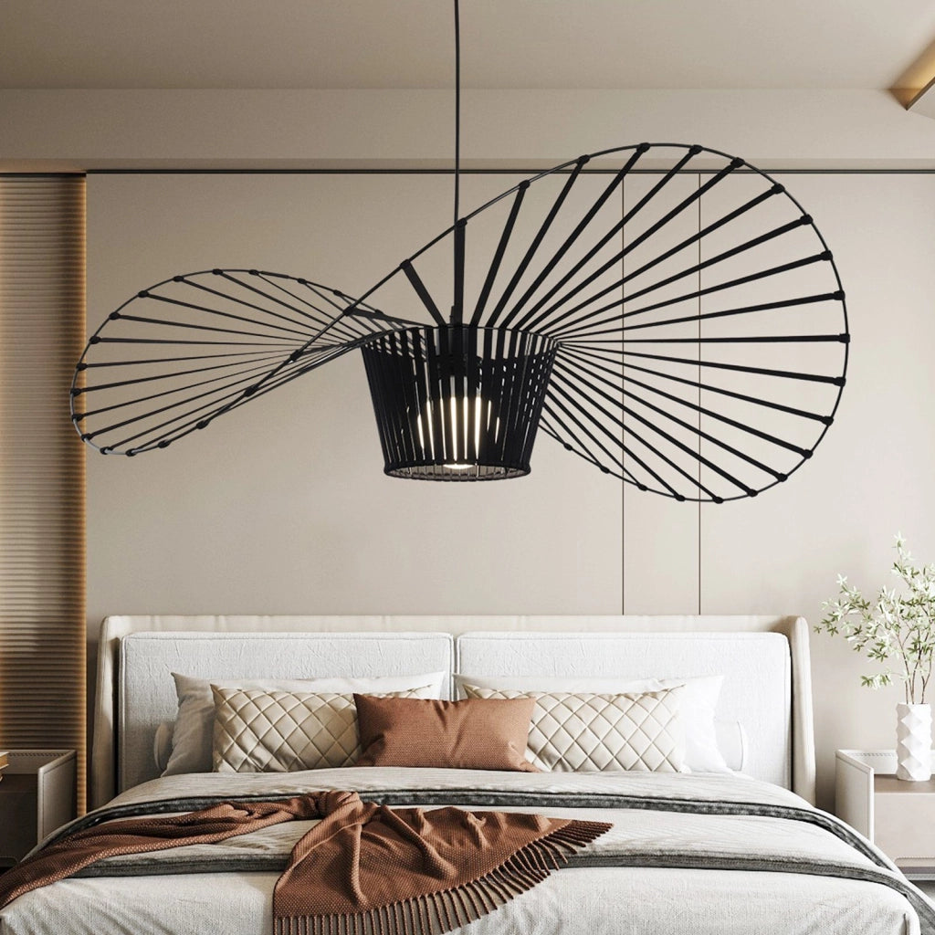 ZMH Lampada a Sospensione Moderna a LED Nero E27 140 cm per Sala da Pranzo