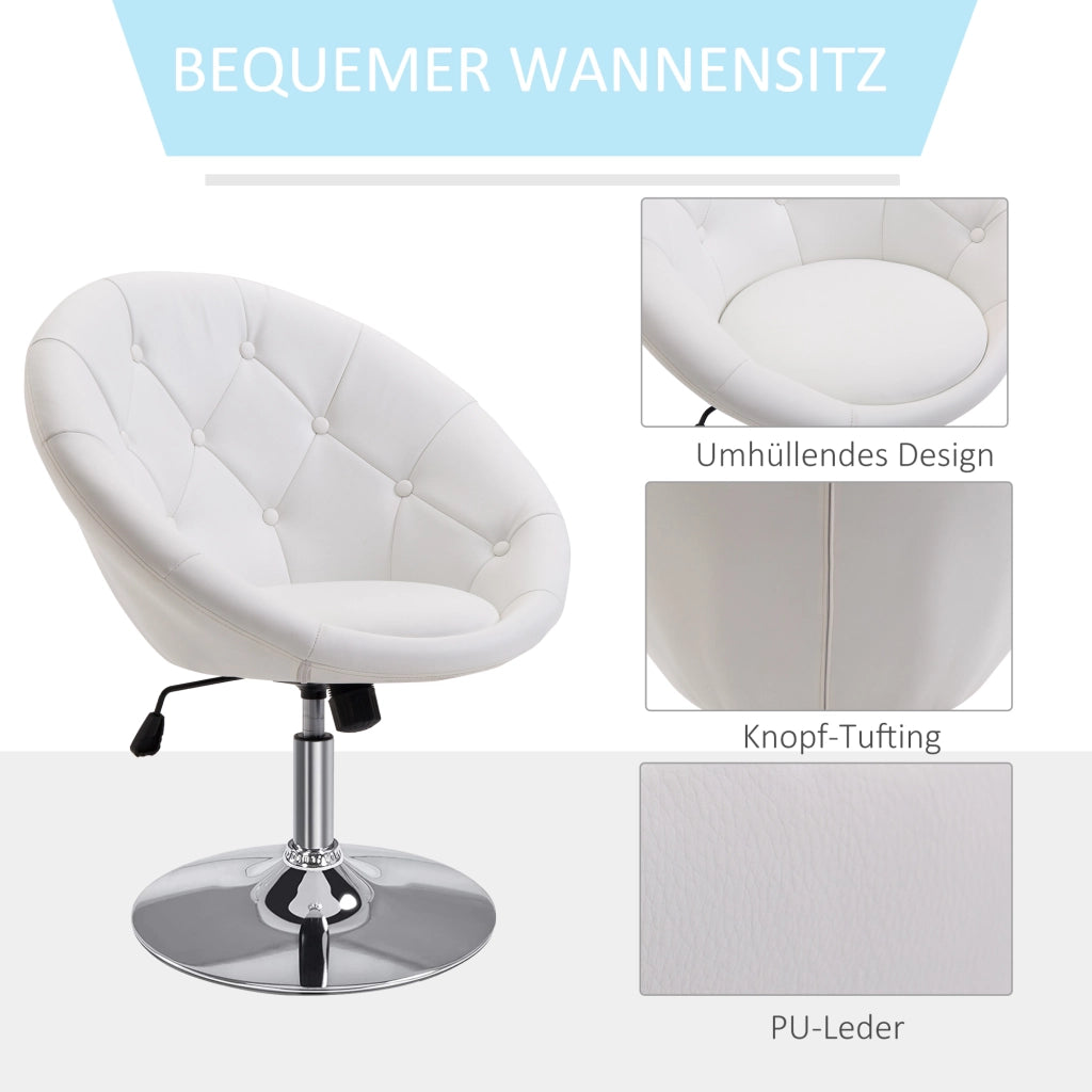 Poltrona Relax ¨C Xylo ¨C Similpelle Bianca con Base in Metallo