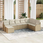 Set Divano da Giardino 8 pcs Beige polyrattan