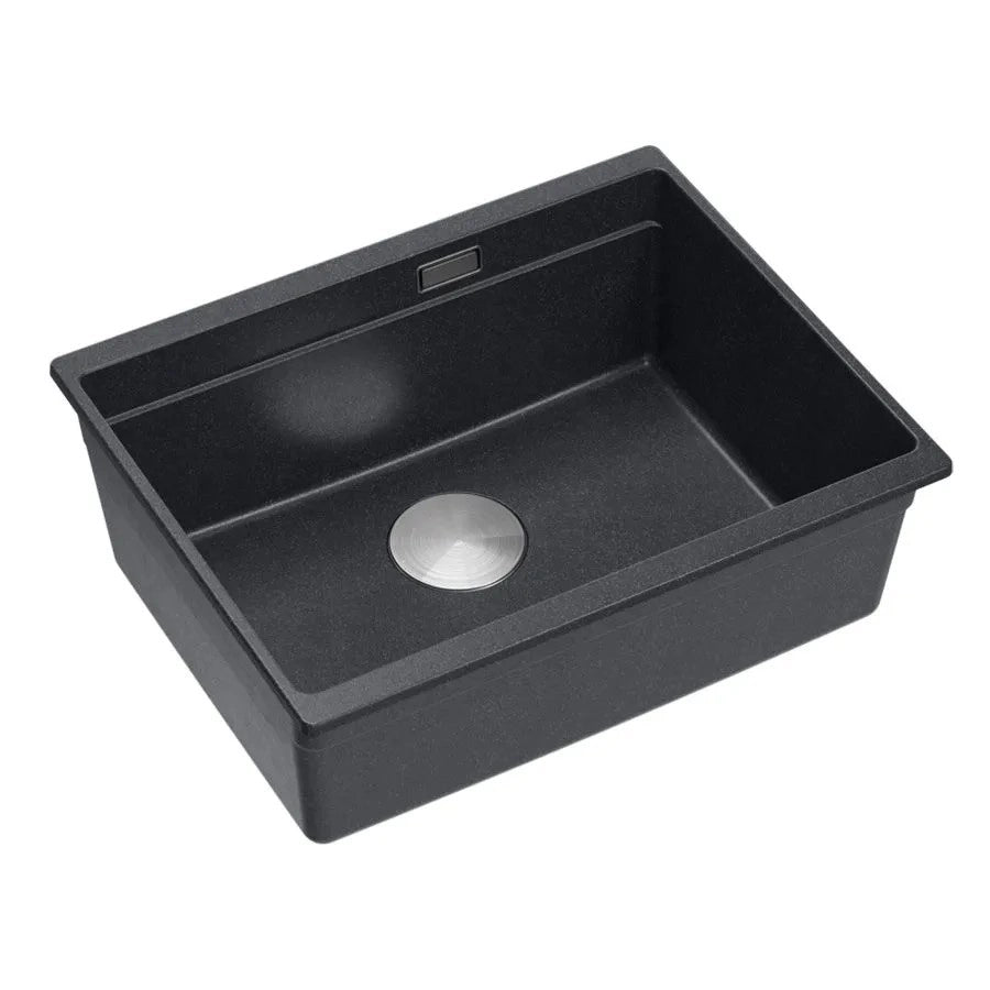 Lavello In Granito Logan 100 Black Metallic Tappo rame spazzolato