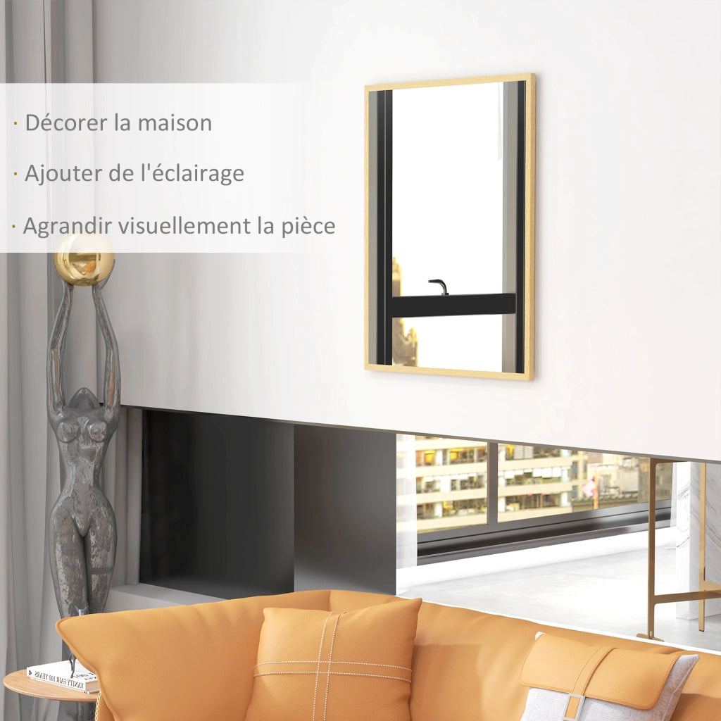 Specchio da parete rettangolare ¨C Minimal ¨C Legno 90x70 cm