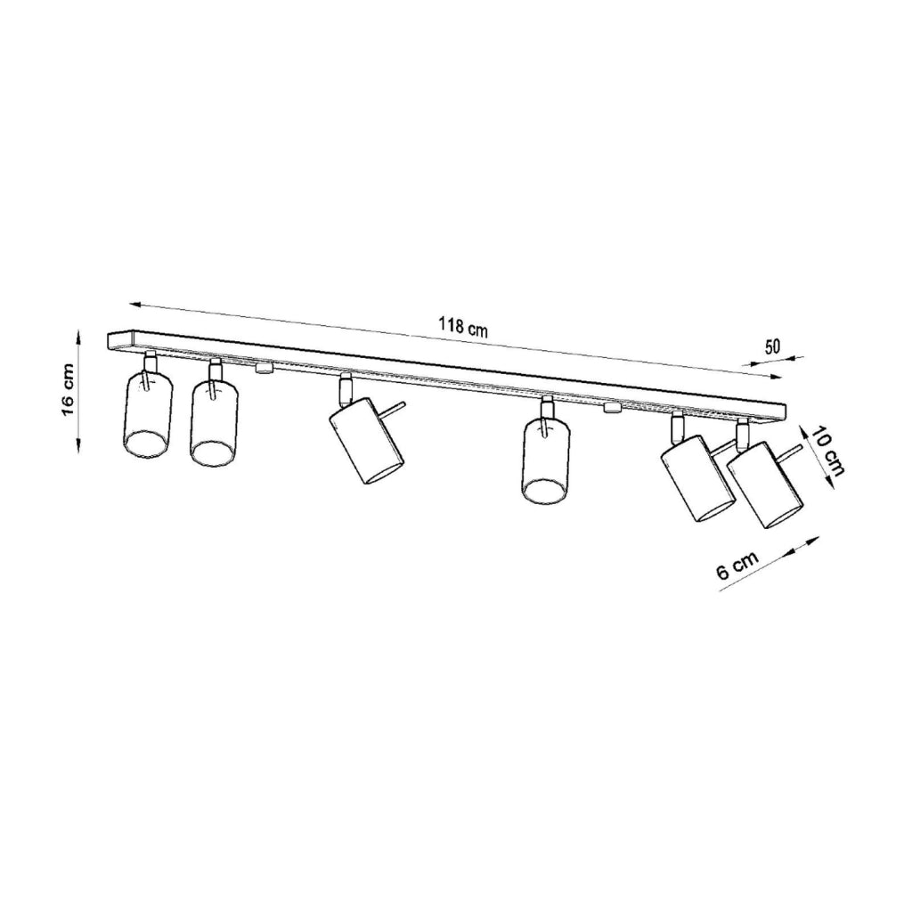 Lampada da soffitto a LED regolabile a 6 luci Ring in acciaio grigio, design moderno