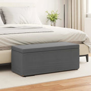 Pouf Grigio scuro Tessuto e Legno Ingegnerizzato 876789