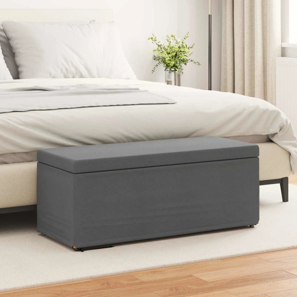 Pouf Grigio scuro Tessuto e Legno Ingegnerizzato 876789