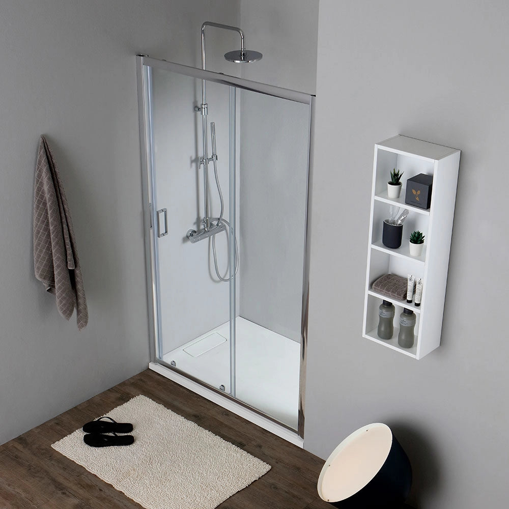 Porta doccia nicchia 130 cm cristallo trasparente