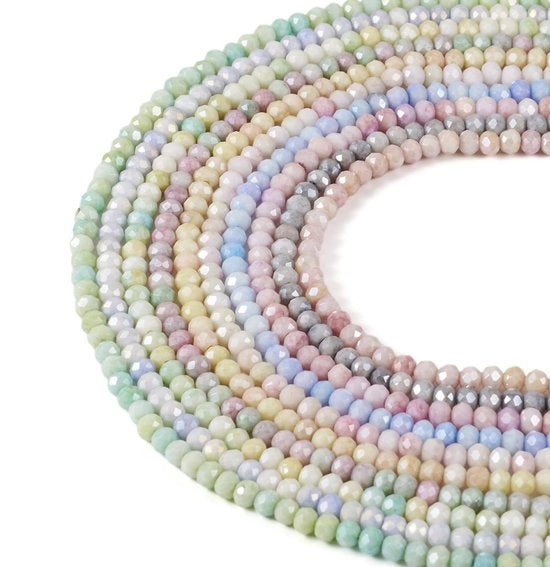 Girofacette in Vetro di Alta Qualità - 10 Strisce - Diametro 4 mm - 10 Colori - Facili da Utilizzare per Creare Sierade DIY